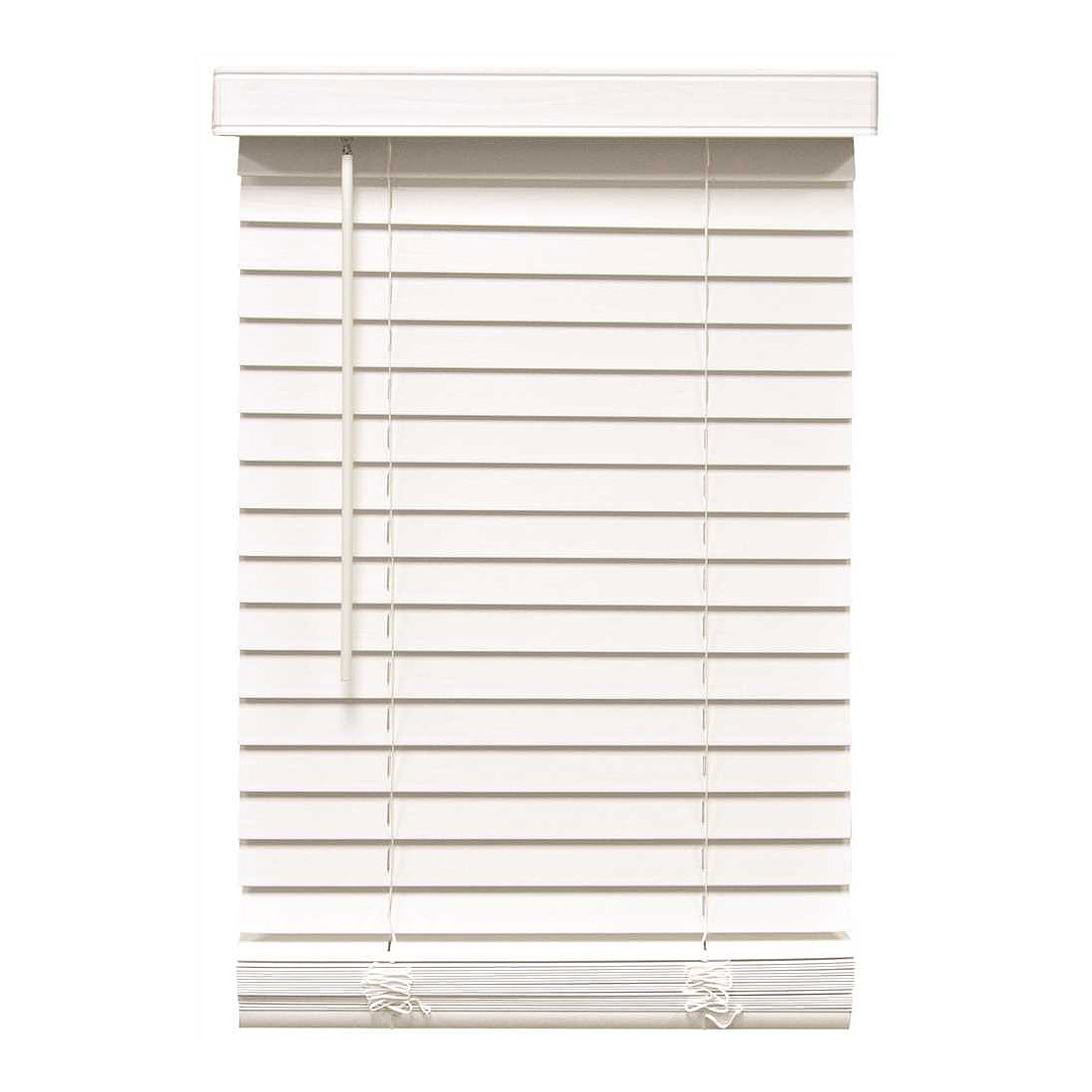 Designer's Touch Cut-to-Width White Cordless 2 in. Faux Wood Blind - 34 ...